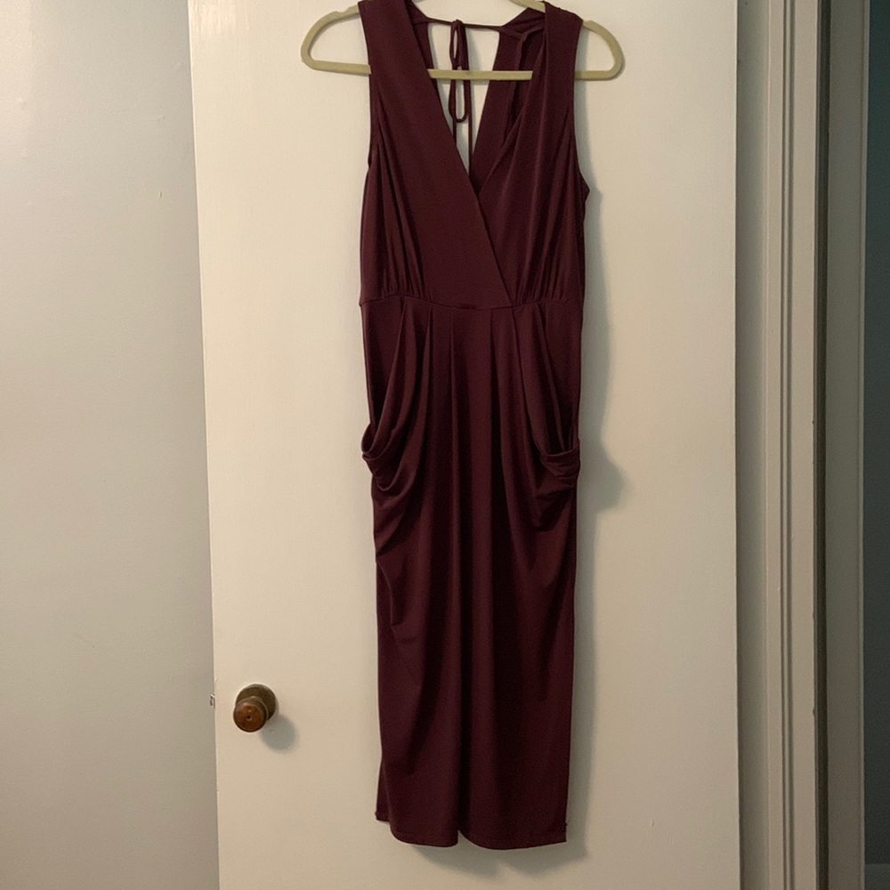 BCBG Burgendy Midi Dress